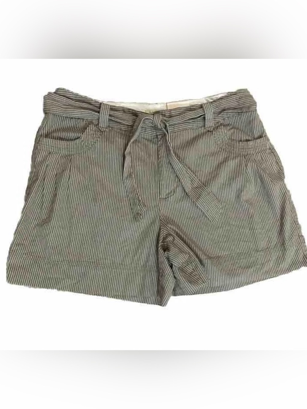 NWT St. John’s Bay Beachy Coastal Tie Waist Cotton Shorts Size 14 Preppy Classy